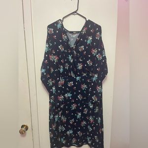 Long dress with long sleeves.